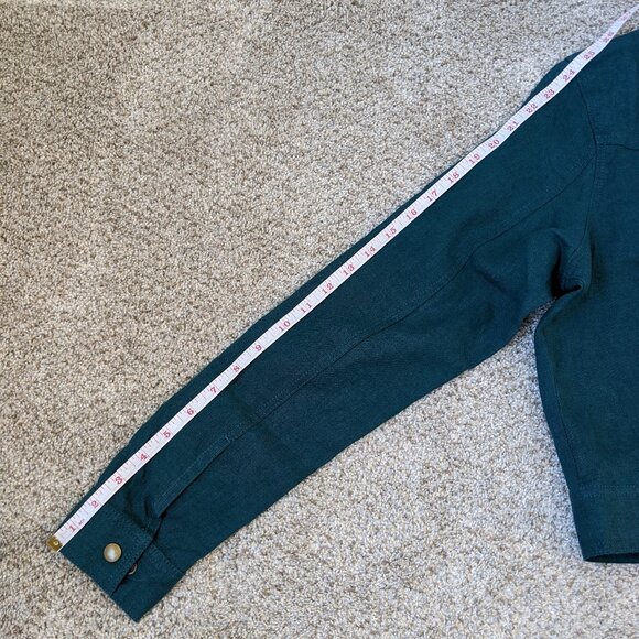 Not Perfect Linen Calico Jacket in Emerald Green, size XS/S. NEW - Picture 9 of 10